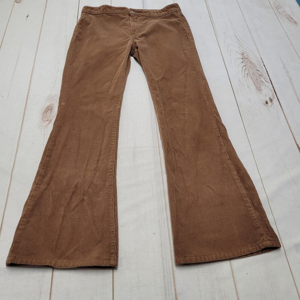 J. Galt brown corduroy flare bootcut retro pants mid rise medium hippie